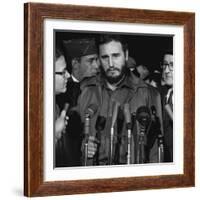 Fidel Castro arrives at Washington airport, 1959-Warren K. Leffler-Framed Photographic Print