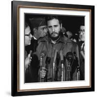Fidel Castro arrives at Washington airport, 1959-Warren K. Leffler-Framed Photographic Print