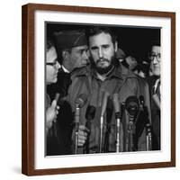 Fidel Castro arrives at Washington airport, 1959-Warren K. Leffler-Framed Photographic Print