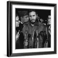 Fidel Castro arrives at Washington airport, 1959-Warren K. Leffler-Framed Photographic Print
