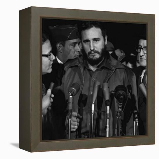 Fidel Castro Arrives Mats Terminal, Washington D.C.-Warren K. Leffler-Framed Stretched Canvas