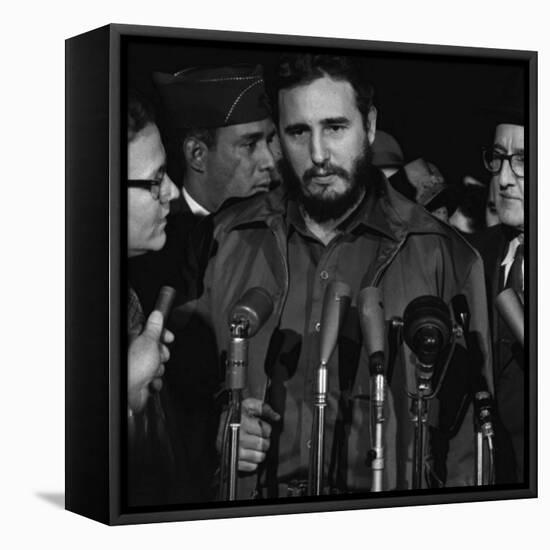 Fidel Castro Arrives Mats Terminal, Washington D.C.-Warren K. Leffler-Framed Stretched Canvas
