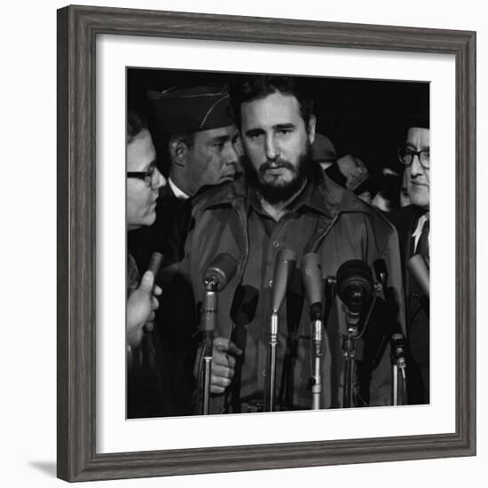 Fidel Castro Arrives Mats Terminal, Washington D.C.-Warren K. Leffler-Framed Photo