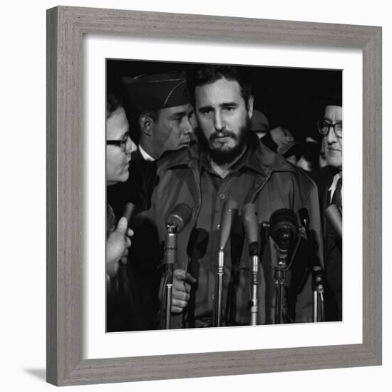 Fidel Castro Arrives Mats Terminal, Washington D.C.-Warren K. Leffler-Framed Photo