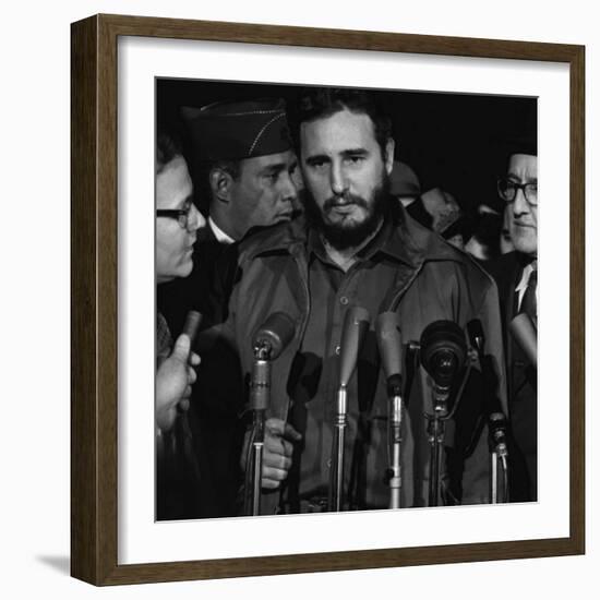 Fidel Castro Arrives Mats Terminal, Washington D.C.-Warren K. Leffler-Framed Photo