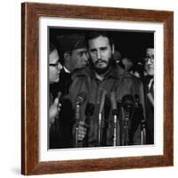 Fidel Castro Arrives Mats Terminal, Washington D.C.-Warren K. Leffler-Framed Photo
