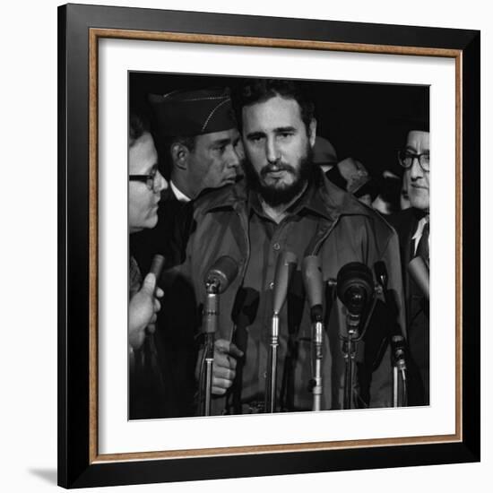 Fidel Castro Arrives Mats Terminal, Washington D.C.-Warren K. Leffler-Framed Photo