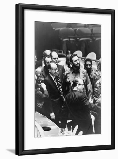 Fidel Castro at a meeting of the United Nations General Assembly, 1960-Warren K. Leffler-Framed Photographic Print