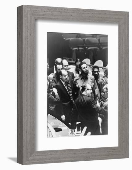 Fidel Castro at a meeting of the United Nations General Assembly, 1960-Warren K. Leffler-Framed Photographic Print