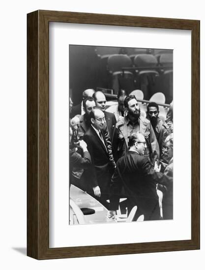 Fidel Castro at a meeting of the United Nations General Assembly, 1960-Warren K. Leffler-Framed Photographic Print