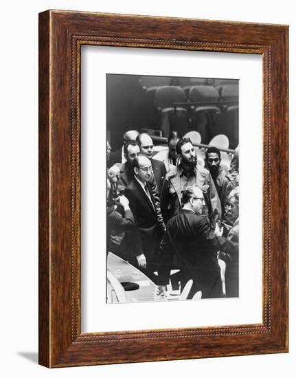 Fidel Castro at a meeting of the United Nations General Assembly, 1960-Warren K. Leffler-Framed Photographic Print