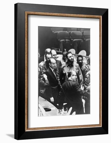 Fidel Castro at a meeting of the United Nations General Assembly, 1960-Warren K. Leffler-Framed Photographic Print