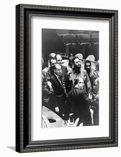 Fidel Castro at a meeting of the United Nations General Assembly, 1960-Warren K. Leffler-Framed Photographic Print