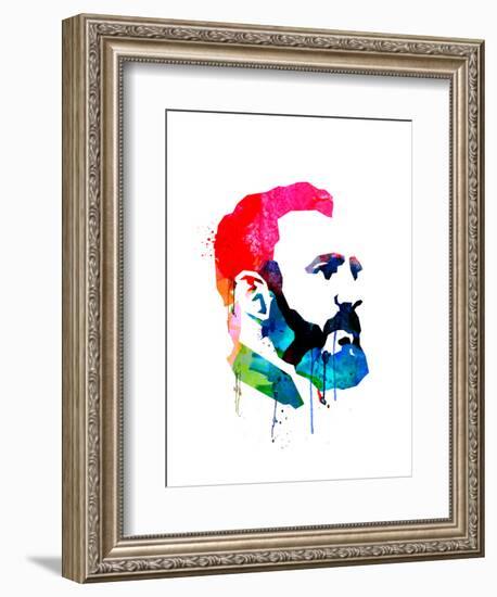 Fidel Castro Watercolor-Lora Feldman-Framed Art Print
