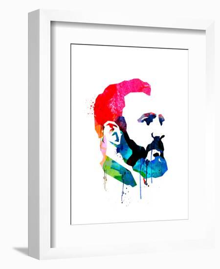 Fidel Castro Watercolor-Lora Feldman-Framed Art Print