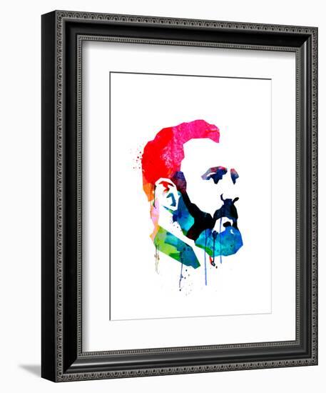 Fidel Castro Watercolor-Lora Feldman-Framed Art Print