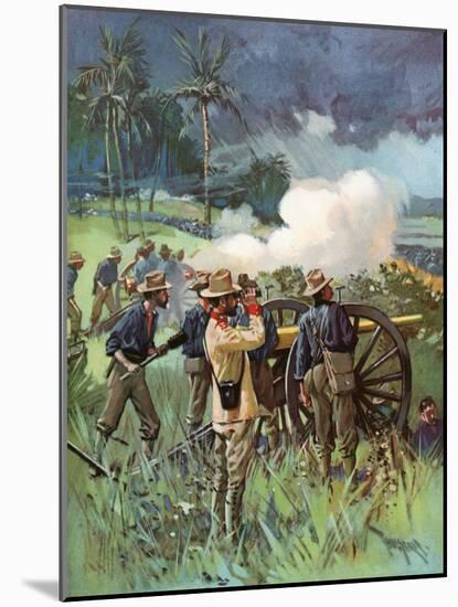 Field Artillery in Action-Thure De Thulstrup-Mounted Giclee Print