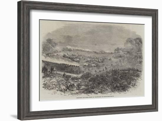 Field-Day and Sham Fight of Volunteers on Hampstead Heath-null-Framed Giclee Print