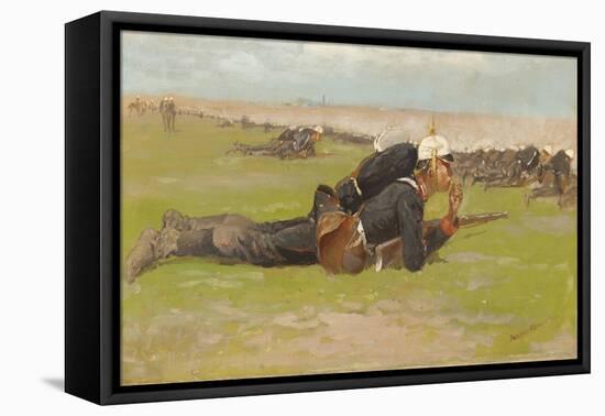 Field Drill for the Prussian Infantry-Frederic Remington-Framed Premier Image Canvas