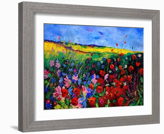 field flowers (poppies, chicorees daisies and many more)-Pol Ledent-Framed Art Print