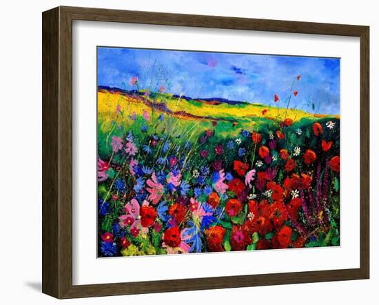 field flowers (poppies, chicorees daisies and many more)-Pol Ledent-Framed Art Print