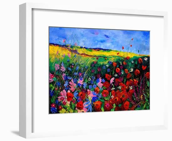 field flowers (poppies, chicorees daisies and many more)-Pol Ledent-Framed Art Print