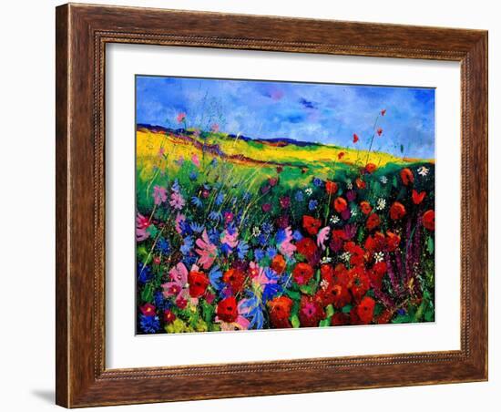 field flowers (poppies, chicorees daisies and many more)-Pol Ledent-Framed Art Print