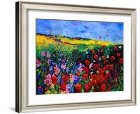 field flowers (poppies, chicorees daisies and many more)-Pol Ledent-Framed Art Print