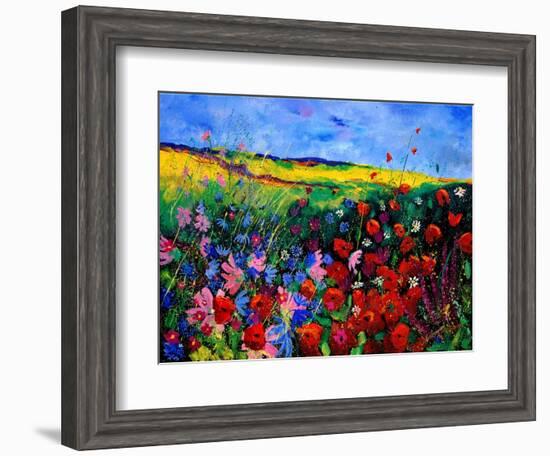 field flowers (poppies, chicorees daisies and many more)-Pol Ledent-Framed Art Print