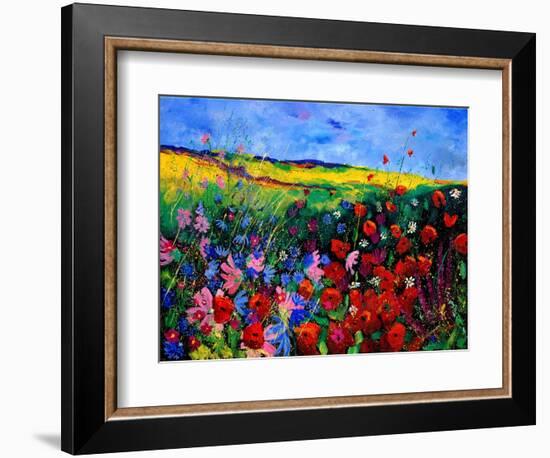 field flowers (poppies, chicorees daisies and many more)-Pol Ledent-Framed Art Print