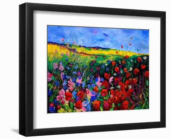 field flowers (poppies, chicorees daisies and many more)-Pol Ledent-Framed Art Print