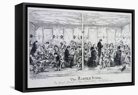 Field Lane Ragged School, London, C1850-George Cruikshank-Framed Premier Image Canvas