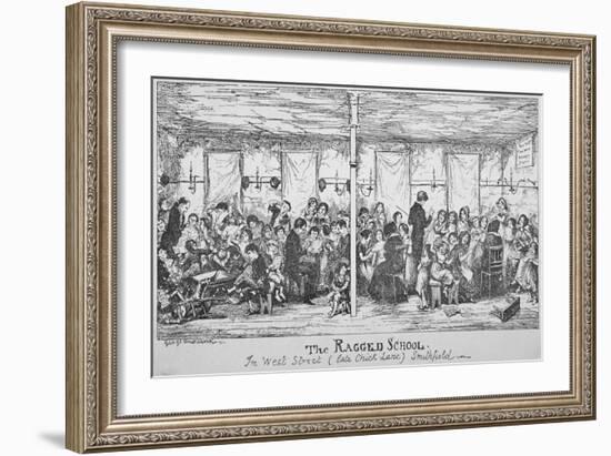 Field Lane Ragged School, Smithfield, City of London, 1850-George Cruikshank-Framed Giclee Print