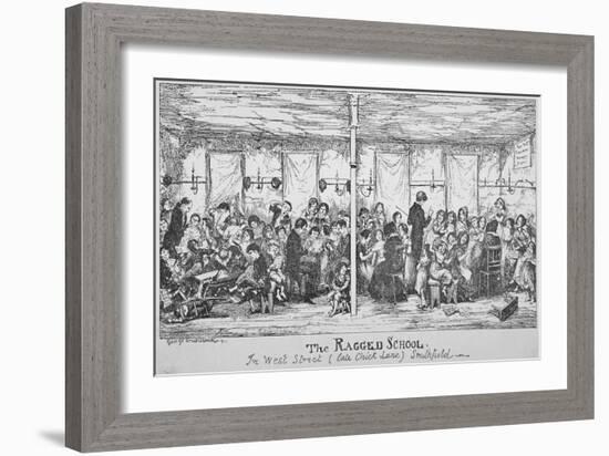 Field Lane Ragged School, Smithfield, City of London, 1850-George Cruikshank-Framed Giclee Print