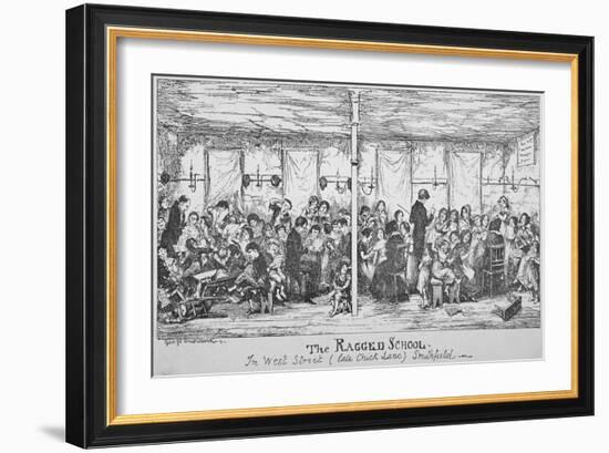 Field Lane Ragged School, Smithfield, City of London, 1850-George Cruikshank-Framed Giclee Print