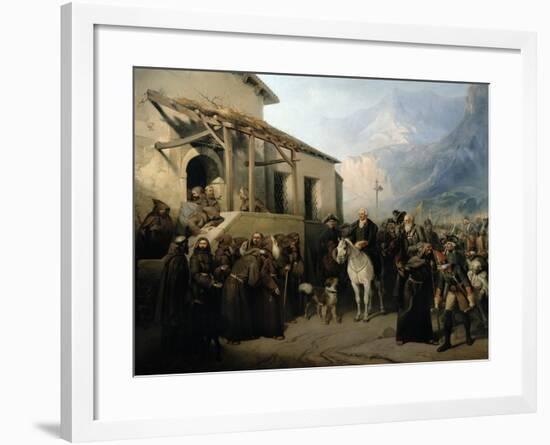 Field-Marshal Alexander Suvorov on the St Gothard Summit, 13th September 1799, 1855-Adolf Jossifowitsch Charlemagne-Framed Giclee Print