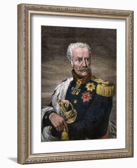 Field Marshal Gebhard Leberecht Von Blucher, Prussian Commander at Waterloo-null-Framed Giclee Print