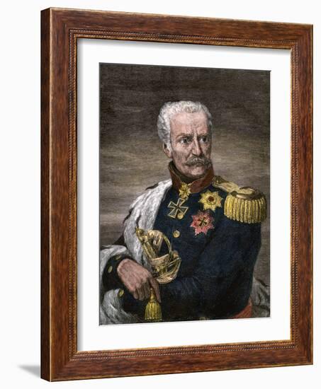 Field Marshal Gebhard Leberecht Von Blucher, Prussian Commander at Waterloo-null-Framed Giclee Print