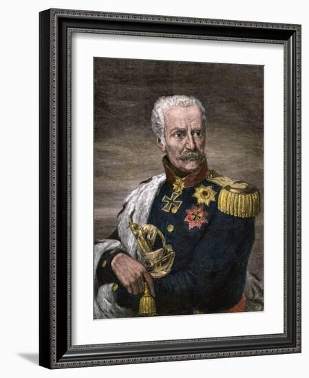 Field Marshal Gebhard Leberecht Von Blucher, Prussian Commander at Waterloo-null-Framed Giclee Print