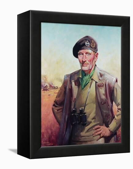 Field Marshal Viscount Montgomery, (Oil on Canvas)-Terence Cuneo-Framed Premier Image Canvas