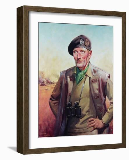 Field Marshal Viscount Montgomery, (Oil on Canvas)-Terence Cuneo-Framed Giclee Print