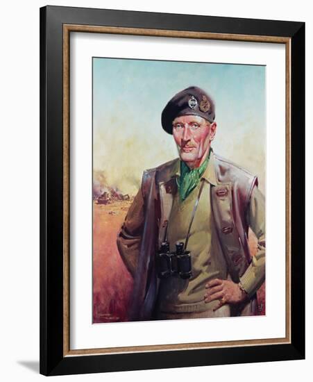 Field Marshal Viscount Montgomery, (Oil on Canvas)-Terence Cuneo-Framed Giclee Print