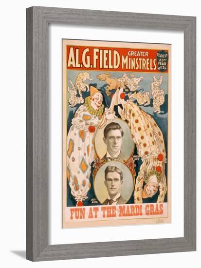 Field Minstrels, Fun at the Mardi Gras-null-Framed Art Print