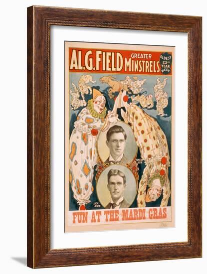 Field Minstrels, Fun at the Mardi Gras-null-Framed Art Print