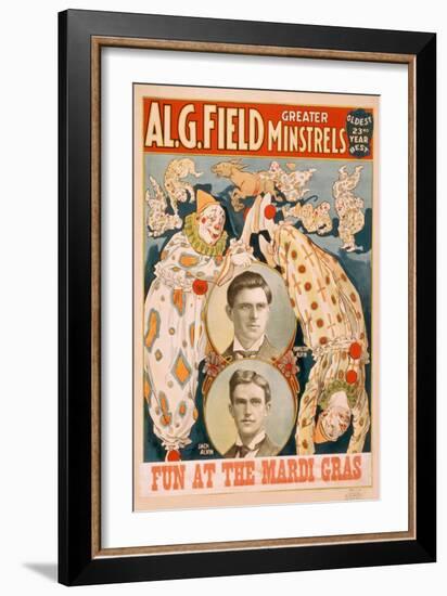 Field Minstrels, Fun at the Mardi Gras-null-Framed Art Print