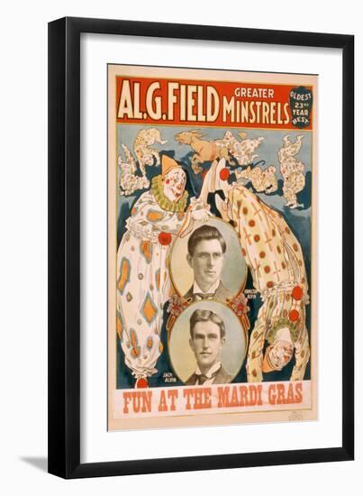 Field Minstrels, Fun at the Mardi Gras-null-Framed Art Print