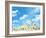 Field of Daisy Flowers against Blue Sky-Liang Zhang-Framed Photographic Print