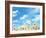 Field of Daisy Flowers against Blue Sky-Liang Zhang-Framed Photographic Print