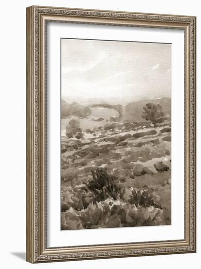 Field of Flowers III Sepia-Wild Apple Portfolio-Framed Art Print