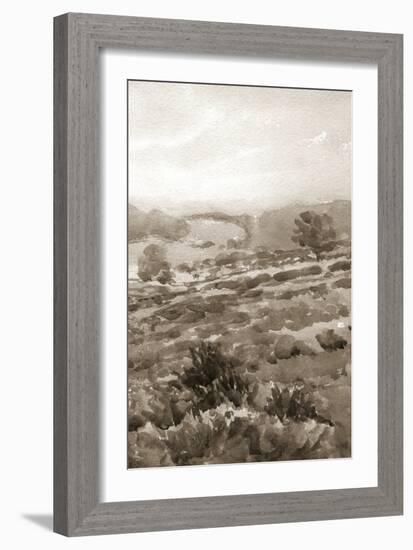 Field of Flowers III Sepia-Wild Apple Portfolio-Framed Art Print